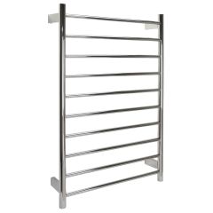 AGUZZO Ezy Fit Dual Wired Round Tube Heated Towel Rail 60 x 92cm - Brushed Nickel