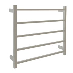 AGUZZO Ezy Fit Dual Wired Square Tube Heated Towel Rail 75 x 70cm - Polished SS