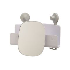 JOSEPH JOSEPH EasyStore Corner Shower Shelf with Removable Mirror - White