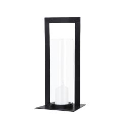 SSH COLLECTION Toren 41cm Tall Hurricane Lamp - Matte Black