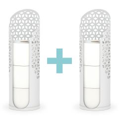 Set of 2 BETTER LIVING Rollo Hexacube Toilet Tissue Reserves - Off-Specification Matte White