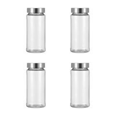 Set of 4 SHERVIN VERKIL Gravity Grinder Glass Jars and Lids