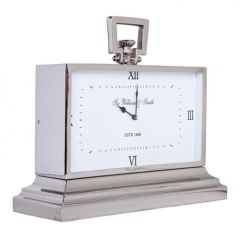 SSH COLLECTION William & Smith Medium Table Clock with Square White Face - Nickel