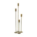 Set of 4 SSH COLLECTION Ava 50 70 90 and 110cm Tall Single Candle Holders - Brass