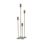 Set of 4 SSH COLLECTION Ava 50 70 90 and 110cm Tall Single Candle Holders - Nickel