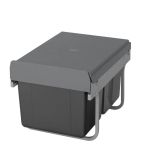 ELITE Domestique Low Height / Undersink 30L Twin Slide Out Concealed Waste Bin with Soft Close (for 40cm cupboard) - Bottom Mounted