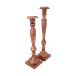 Set of 2 SSH COLLECTION Athena 48 and 58cm Tall Single Candle Holders - Antique Copper