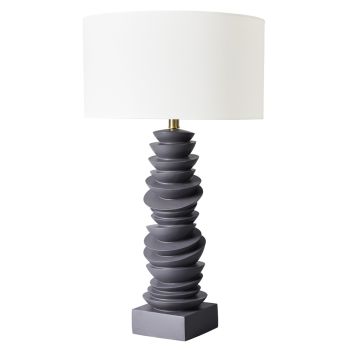 CAFE LIGHTING Mendoza Table Lamp - Grey with White Shade