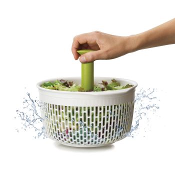 JOSEPH JOSEPH Spindola In-Sink Salad-Spinning Colander - White/Green