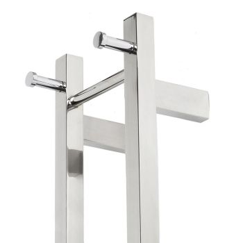 AGUZZO Ezy Fit Vertical Bottom Wired Heated Double Towel Rail - Brushed Nickel
