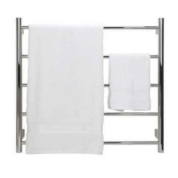 AGUZZO Ezy Fit Dual Wired Round Tube Heated Towel Rail 75 x 70cm - Polished SS