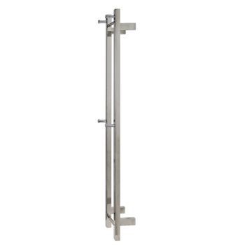 AGUZZO Ezy Fit Vertical Bottom Wired Heated Double Towel Rail - Polished SS