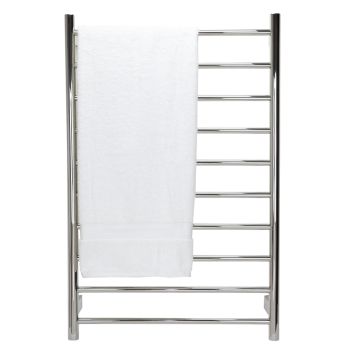 AGUZZO Ezy Fit Dual Wired Round Tube Heated Towel Rail 60 x 92cm - Brushed Nickel