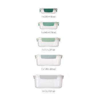 JOSEPH JOSEPH Nest Lock 5 Piece Food Container Set - Editions Green