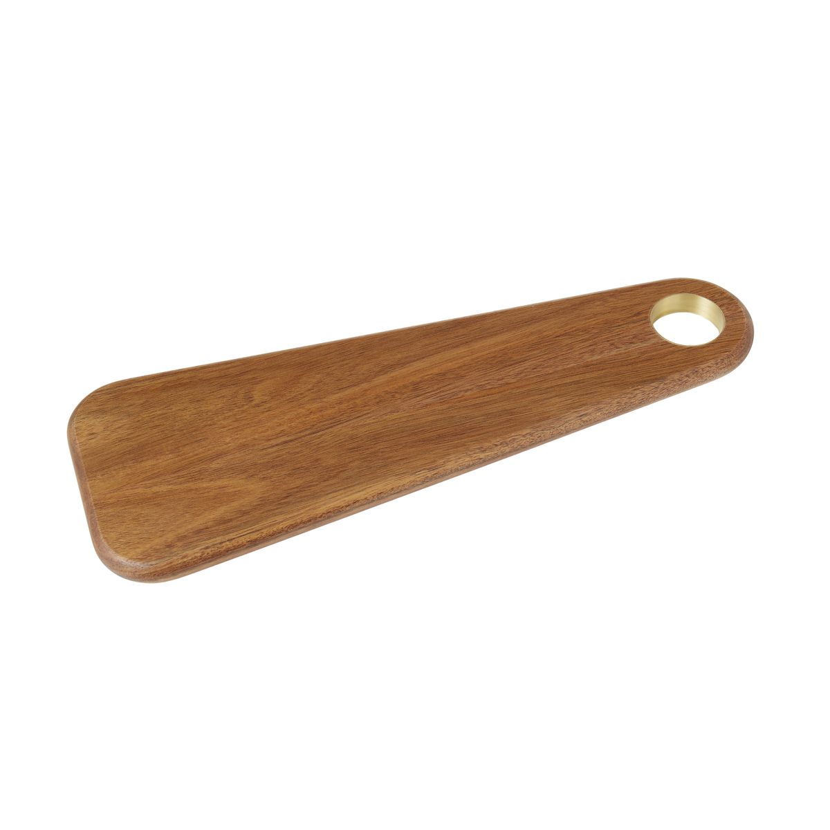 DAVIS & WADDELL Acacia and Brass Triangular Serving Board - Natural