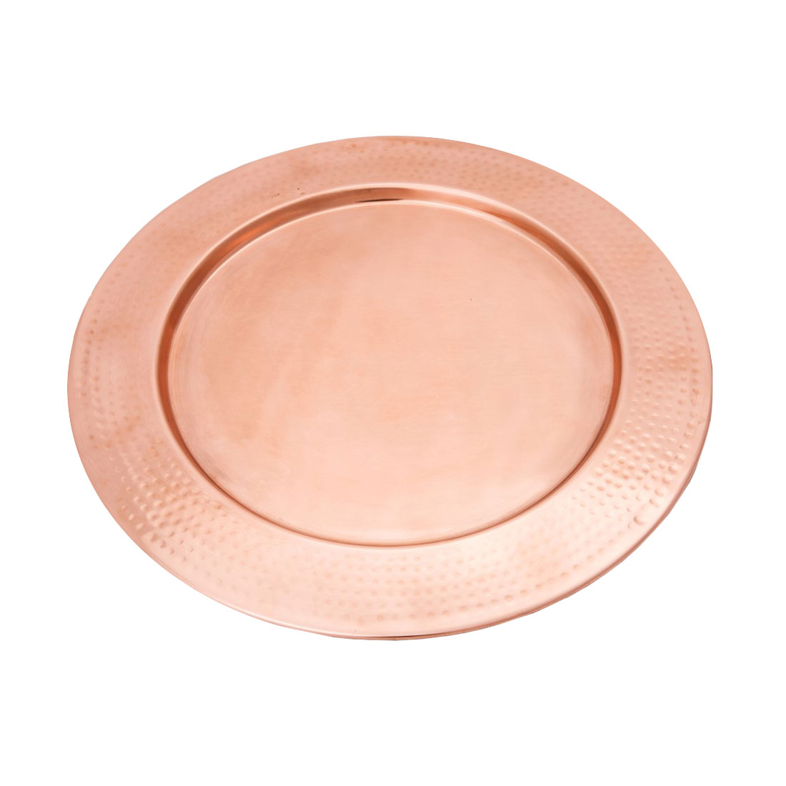SSH COLLECTION Discus Small Round 31cm Wide Serving Tray - Hammered Copper