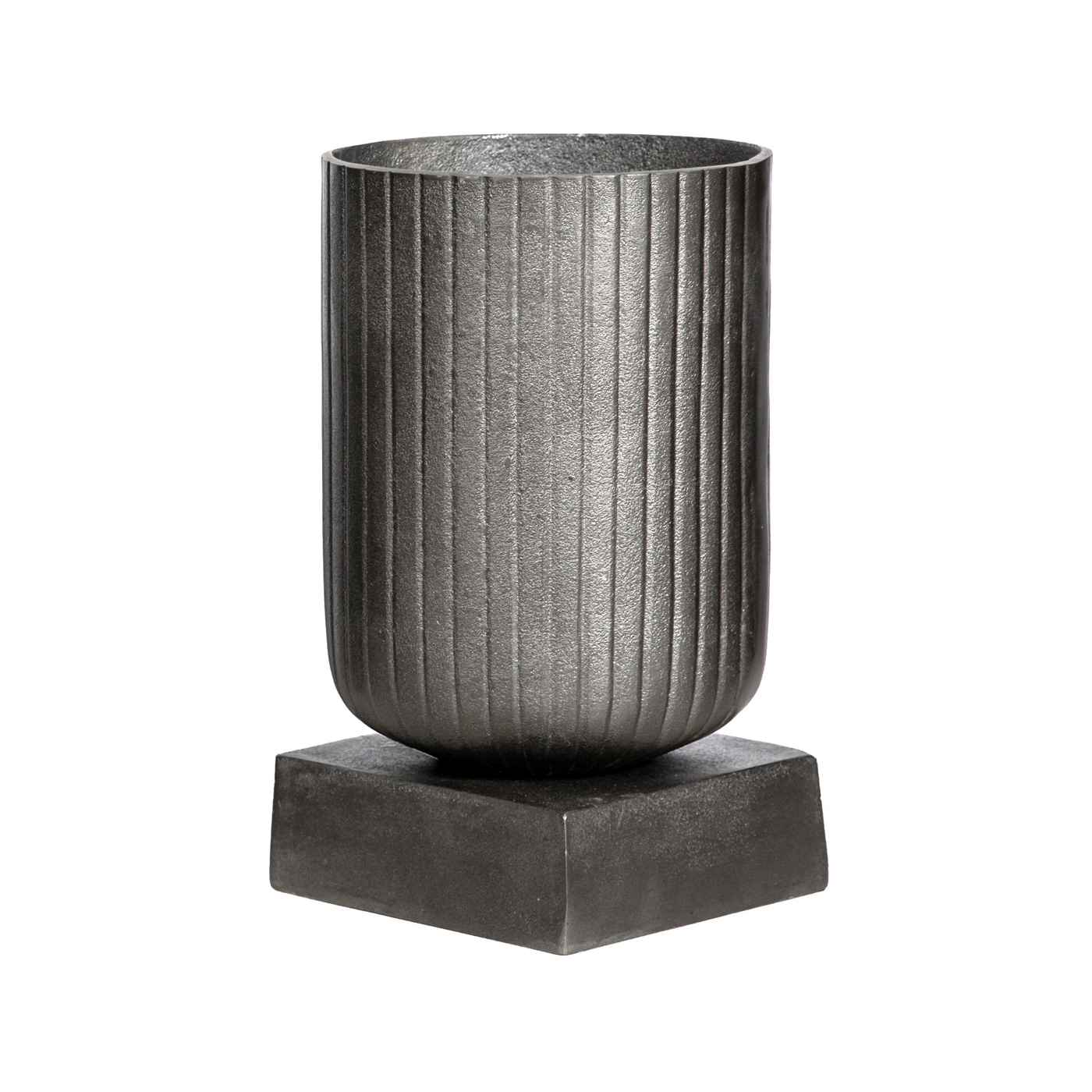 SSH COLLECTION Fluted 32cm Tall Pot - Antique Grey