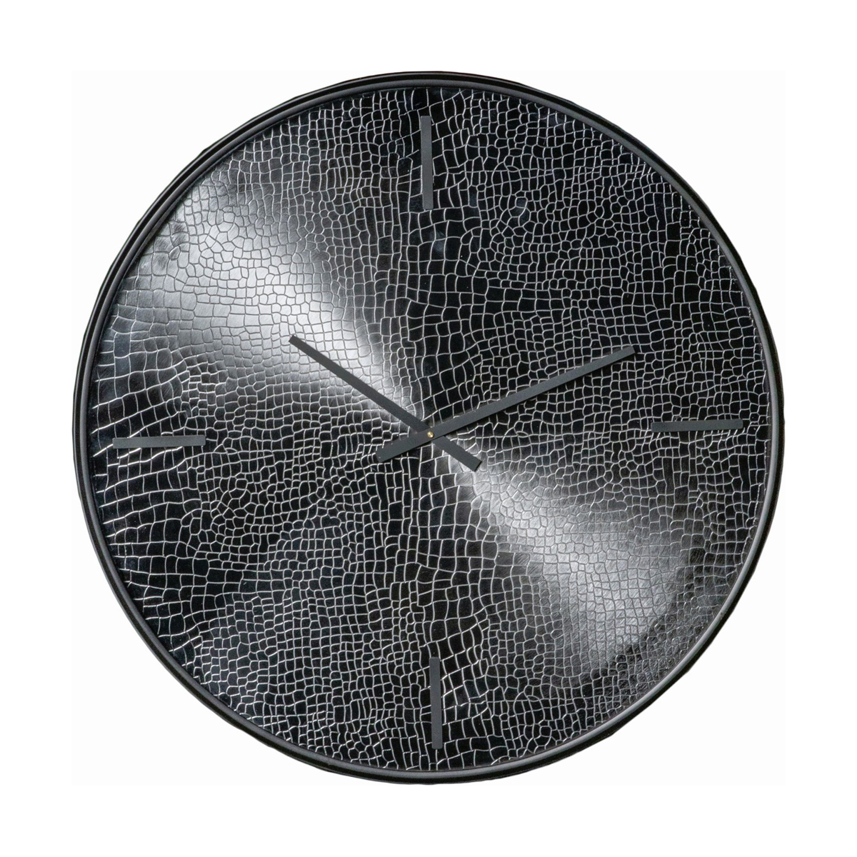 SSH COLLECTION Croco 41cm Wide Round Wall Clock - Black