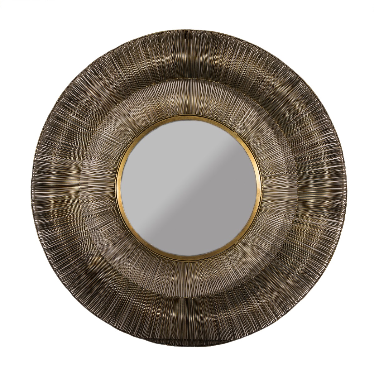 SSH COLLECTION Wired Large 102cm Wide Round Wall Mirror - Brass