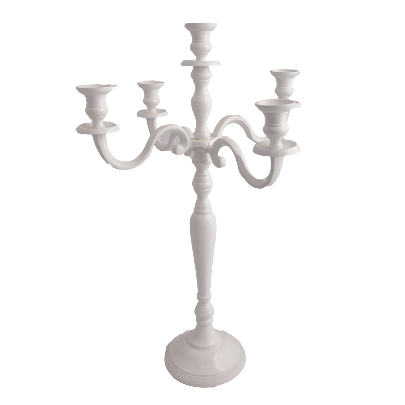 SSH COLLECTION Christine 60cm Tall 5 Candle Candelabra - White