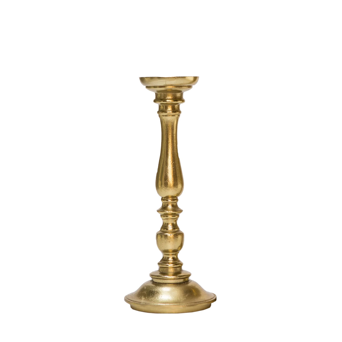 SSH COLLECTION Alexa 36cm Tall Single Candle Stand - Brass