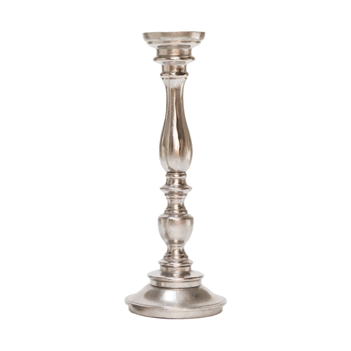 SSH COLLECTION Alexa 44cm Tall Single Candle Stand - Nickel