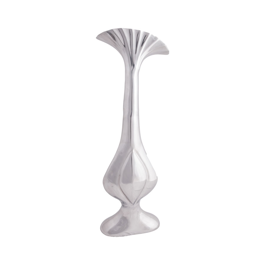 SSH COLLECTION Lotus Medium 81cm Tall Vase - Polished Aluminium