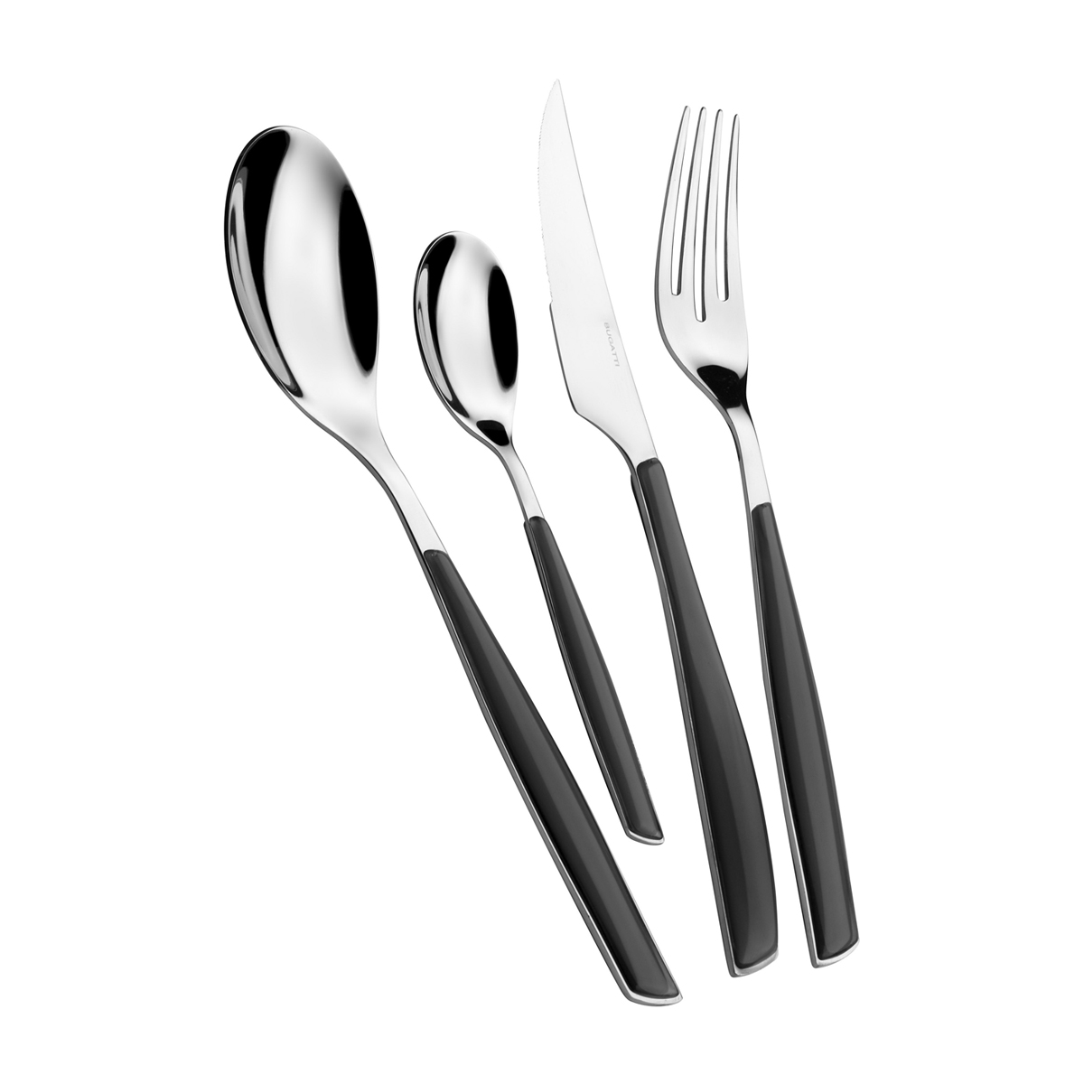 BUGATTI Glamour 24 Piece Cutlery Set - Smokey Black