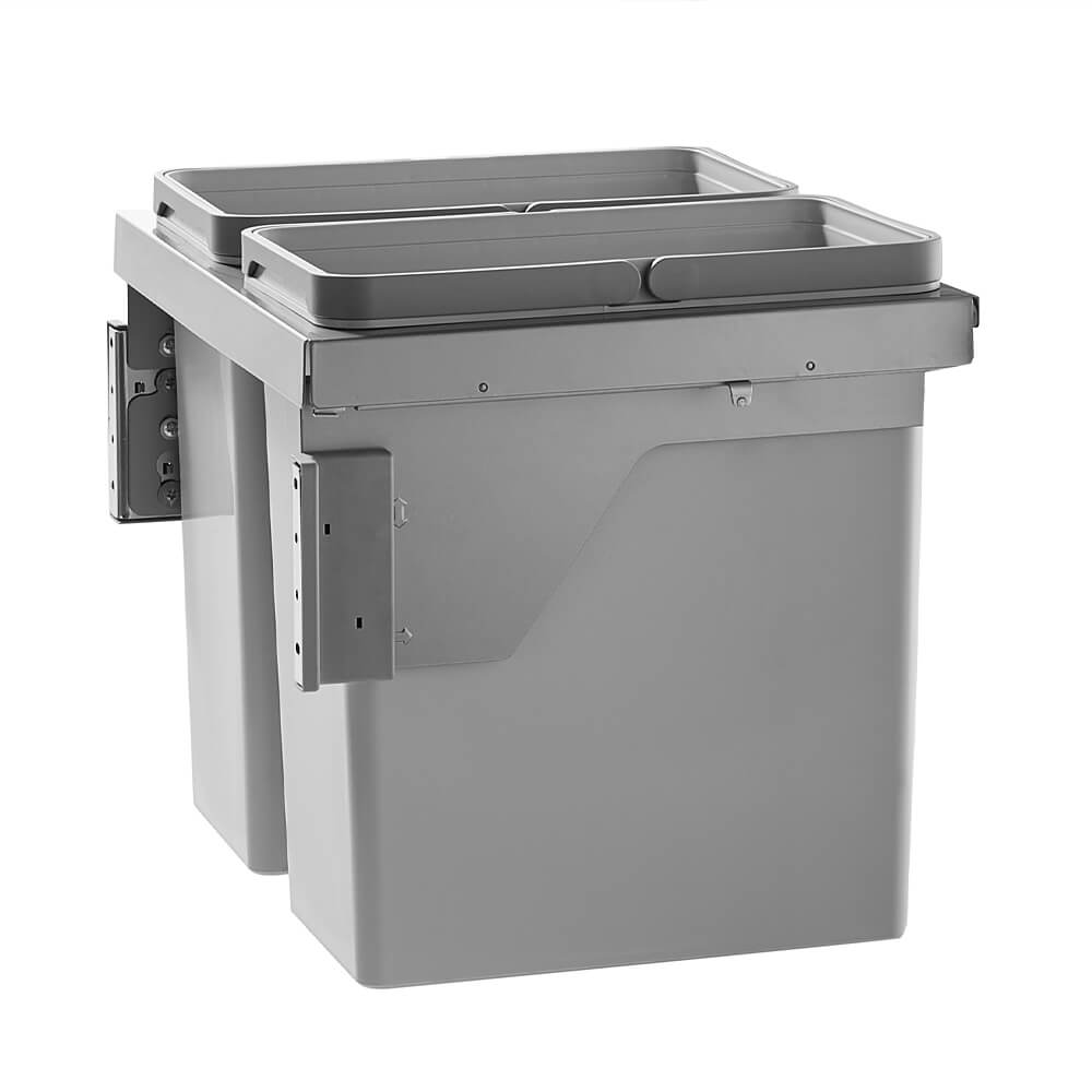 HIGOLD 56L Twin Slide Out Bottom Mounted Concealed Bin (for 60cm cupboard)