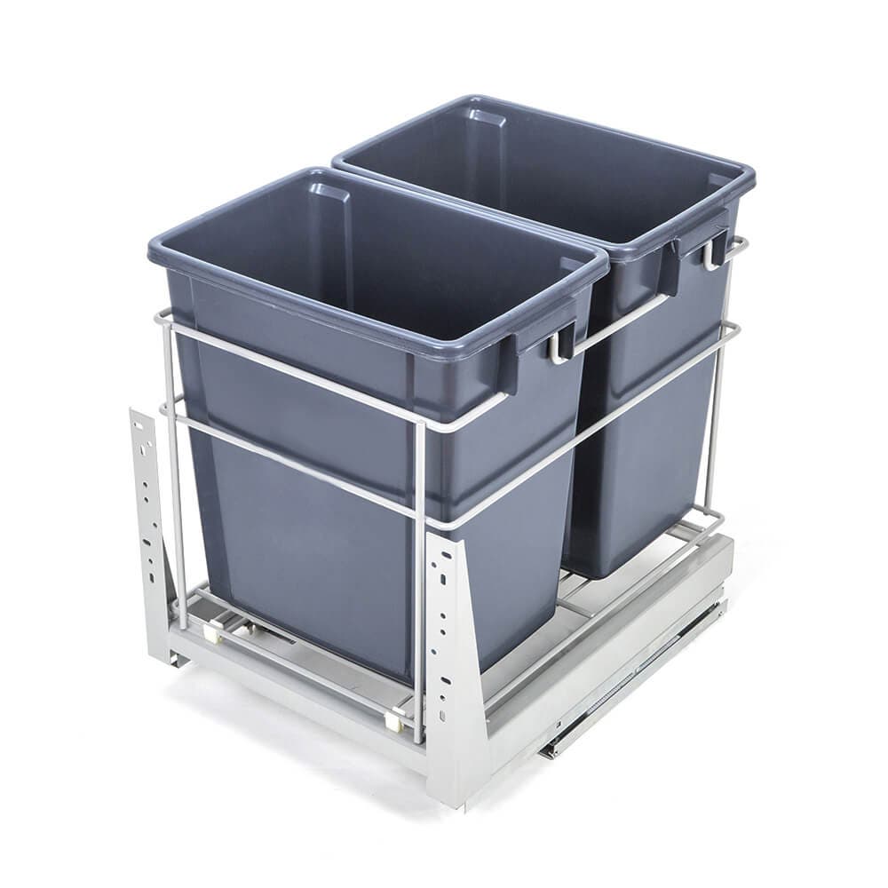 HIGOLD 34L Twin Slide Out Bottom Mounted Concealed Bin (for 40cm cupboard)