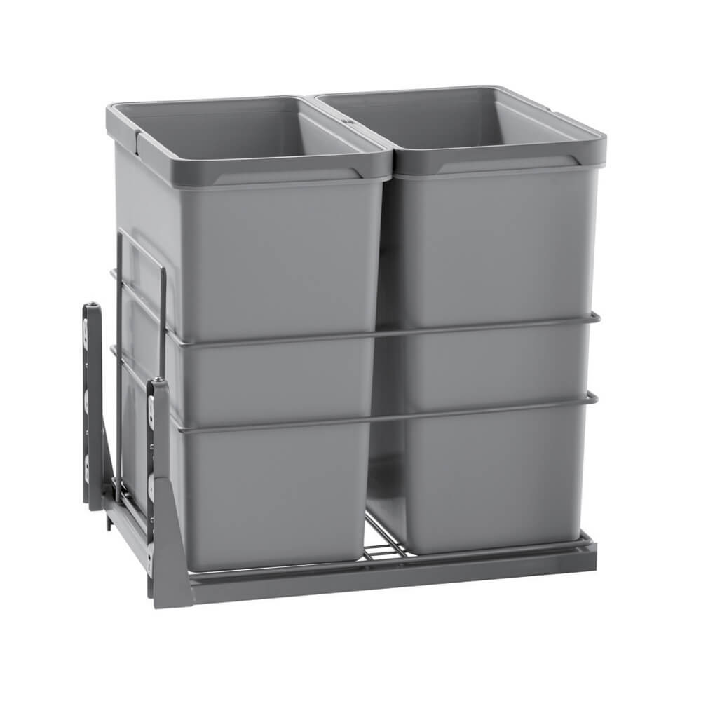 HIGOLD 56L Twin Slide Out Bottom Mounted Concealed Bin (for 45cm cupboard)