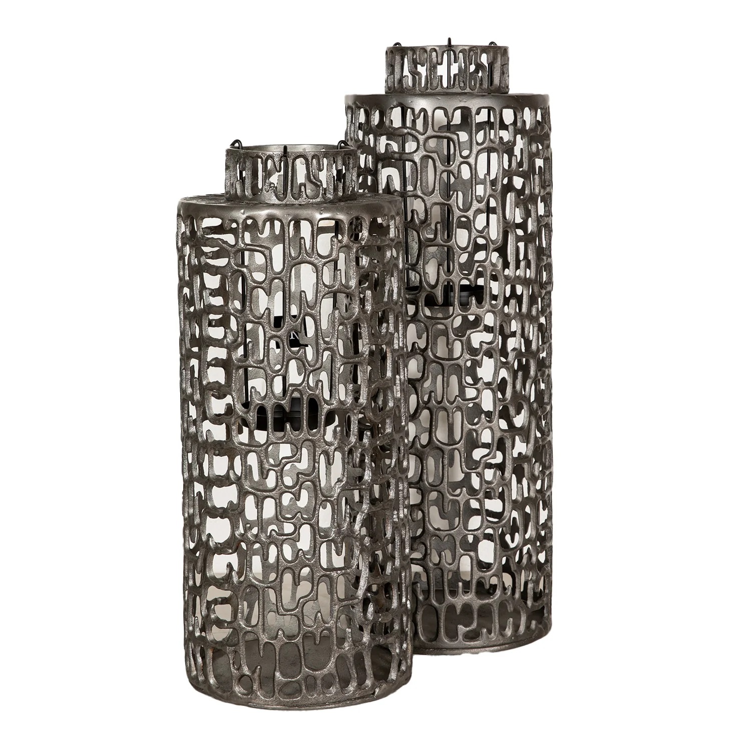 SSH COLLECTION Jali 68.5cm Tall Lantern/Vase - Antique Grey