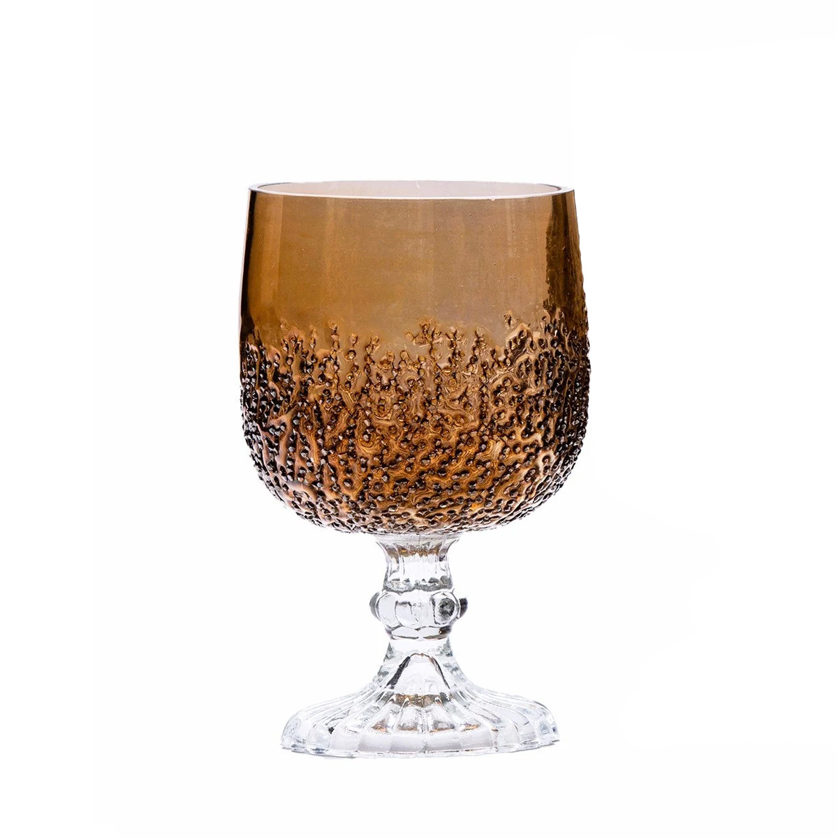 SSH COLLECTION Beker 17cm Tall Glass Goblet - Rustic Brown