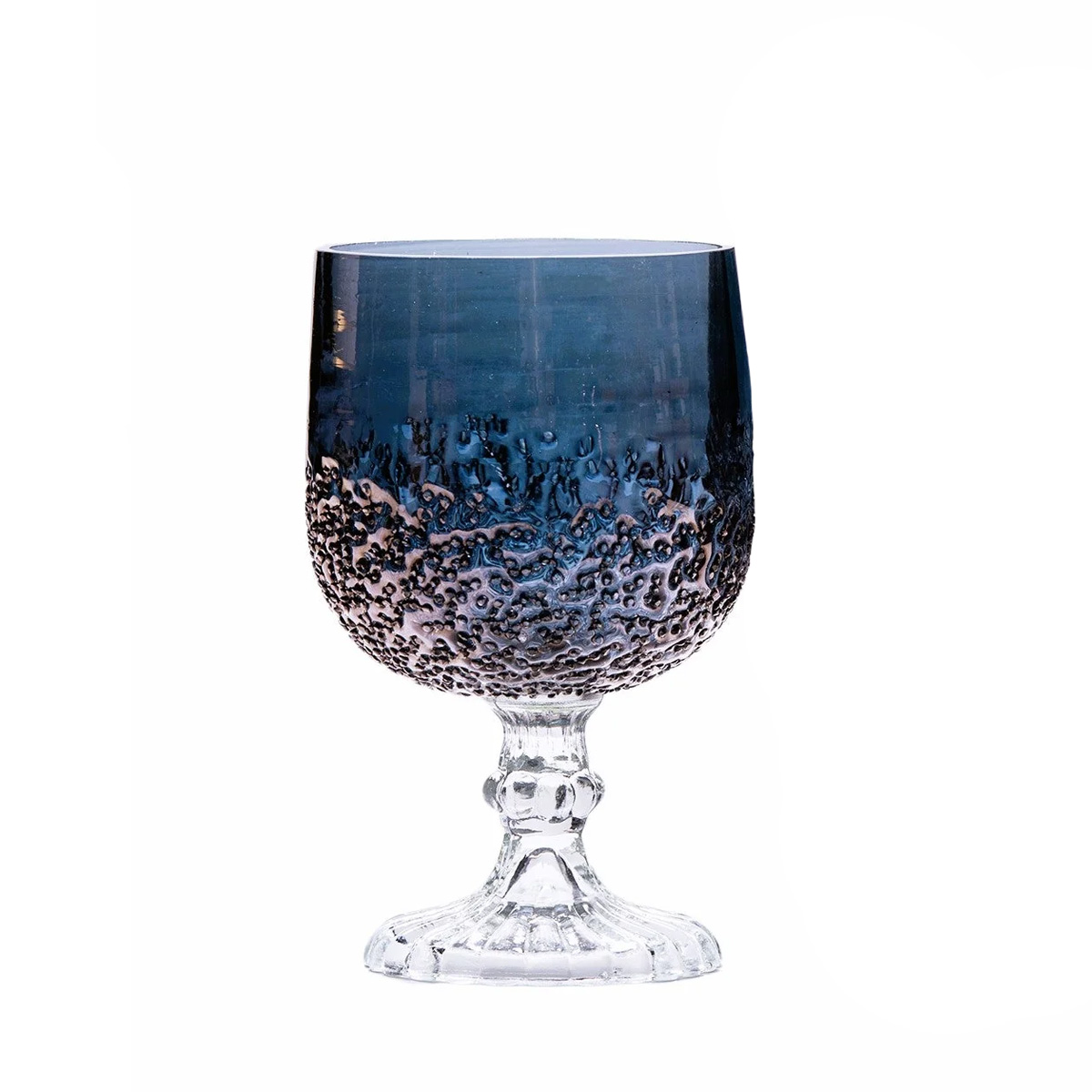 SSH COLLECTION Beker 17cm Tall Glass Goblet - Steel Blue