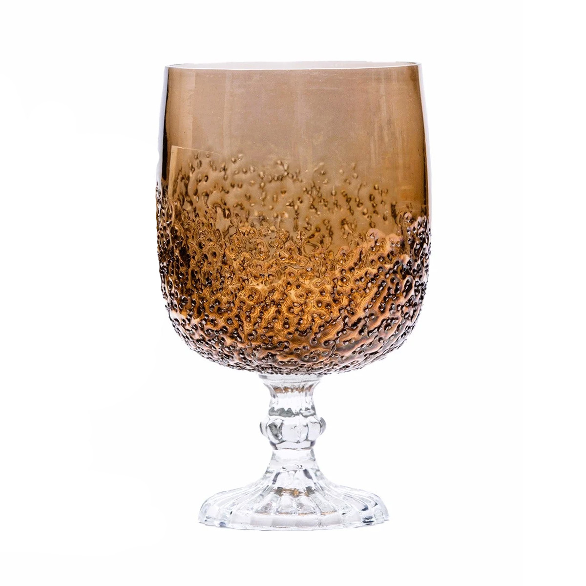 SSH COLLECTION Beker 20cm Tall Glass Goblet - Rustic Brown