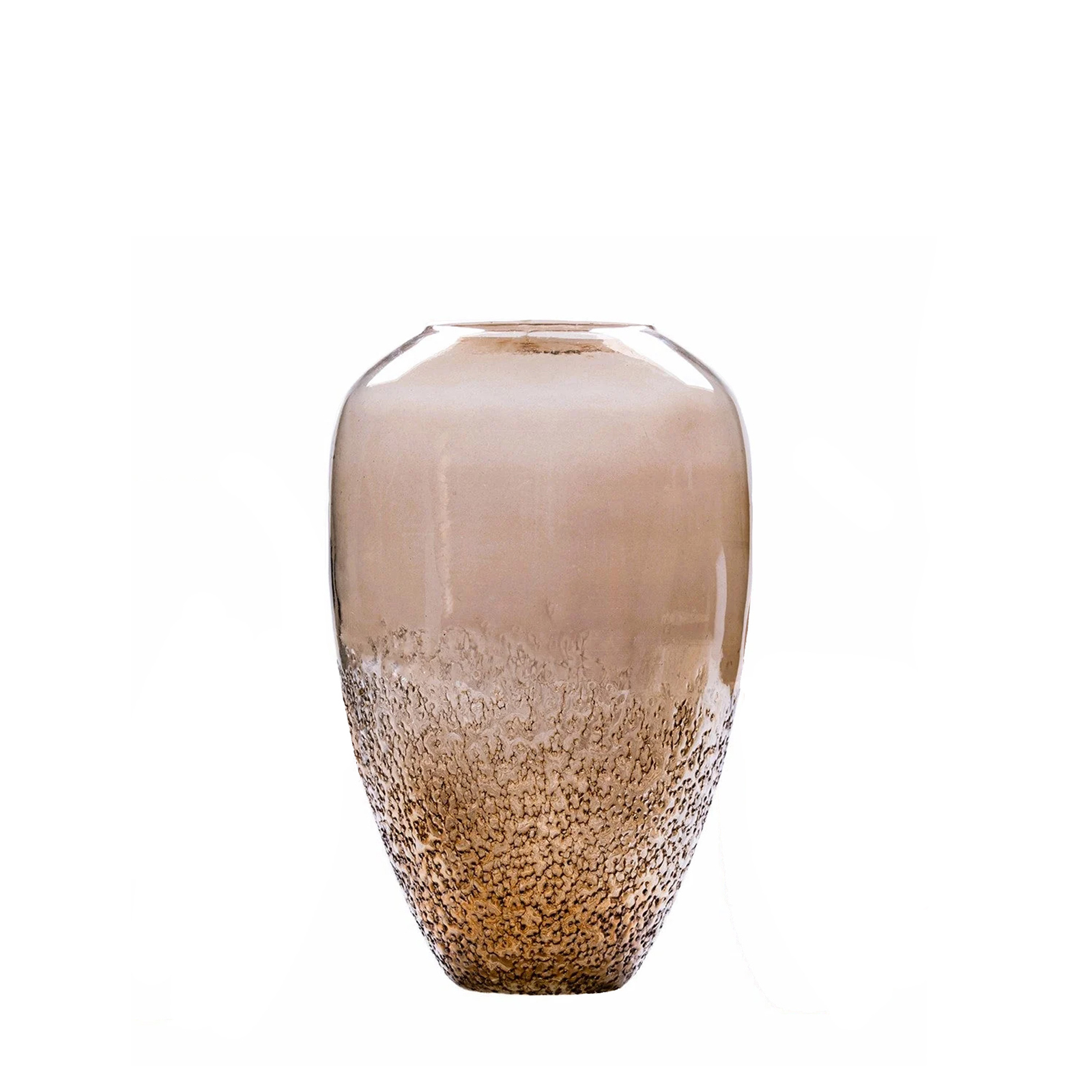 SSH COLLECTION Indi 23cm Tall Glass Vase - Rustic Brown