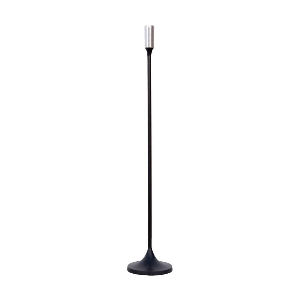 SSH COLLECTION Jupiter 80cm Tall Single Candle Holder - Matte Black with Silver Top