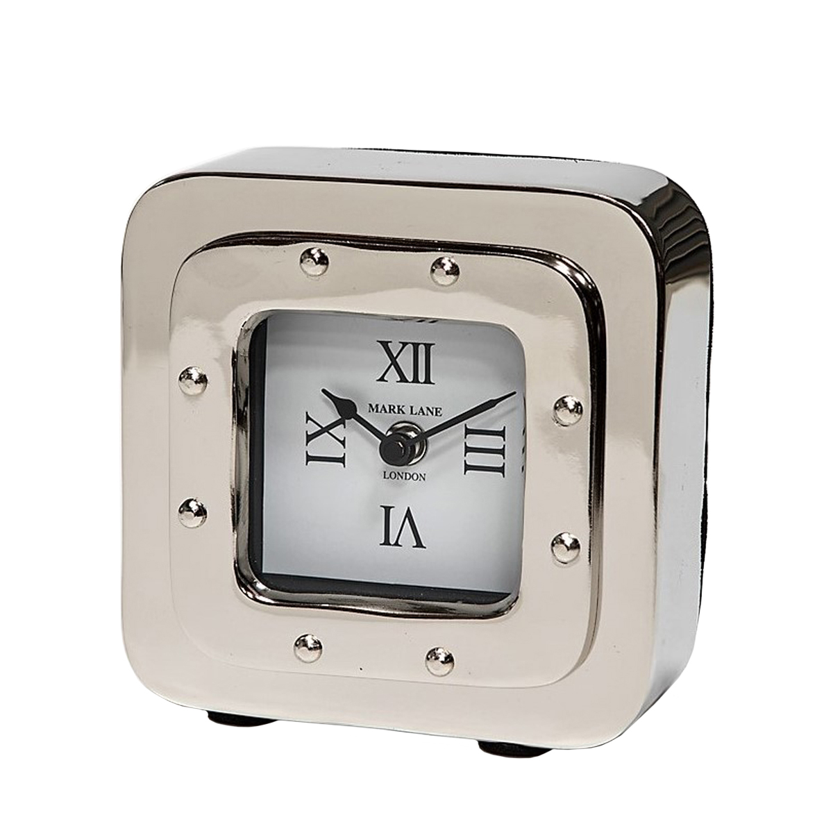 SSH COLLECTION Retro Small Desk Clock - Nickel