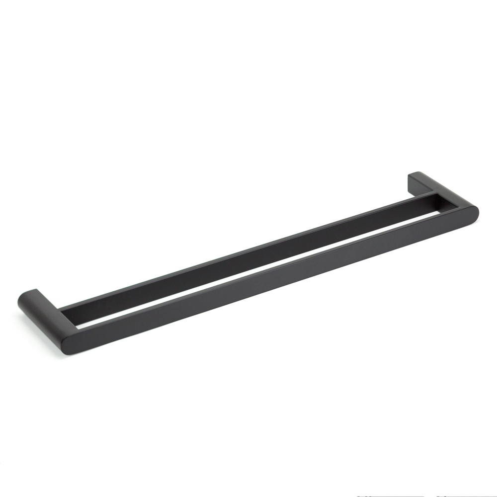 VALE Fluid 600mm Stainless Steel Double Towel Rail - Matte Black