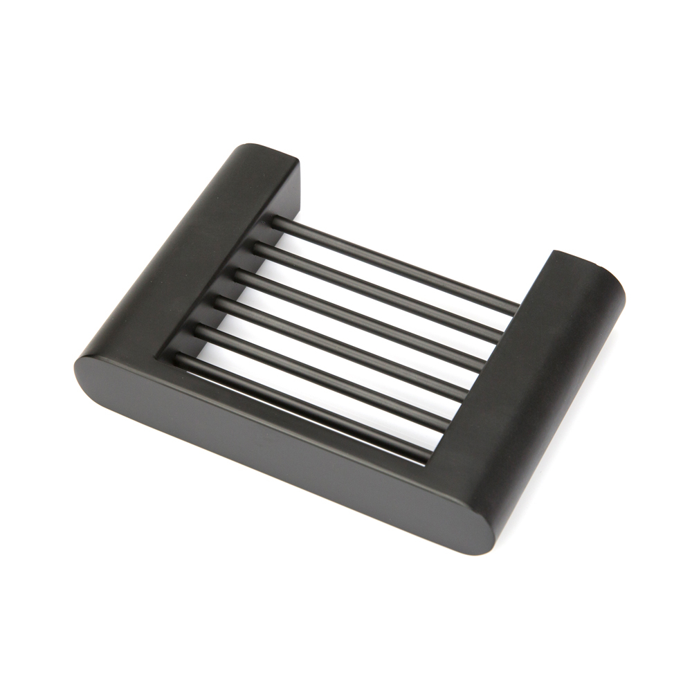 VALE Fluid Stainless Steel Soap Basket Dish - Matte Black