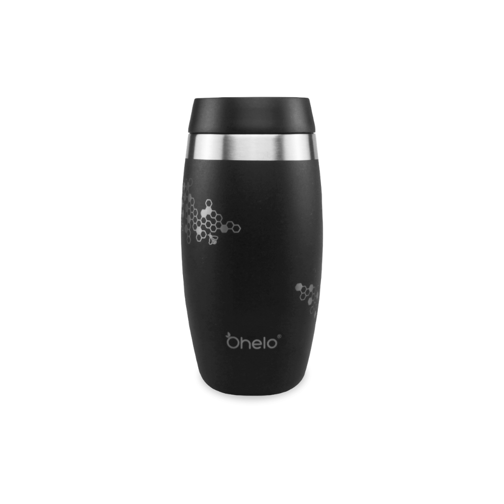 OHELO 400ml Tumbler with Etched Bees - Black