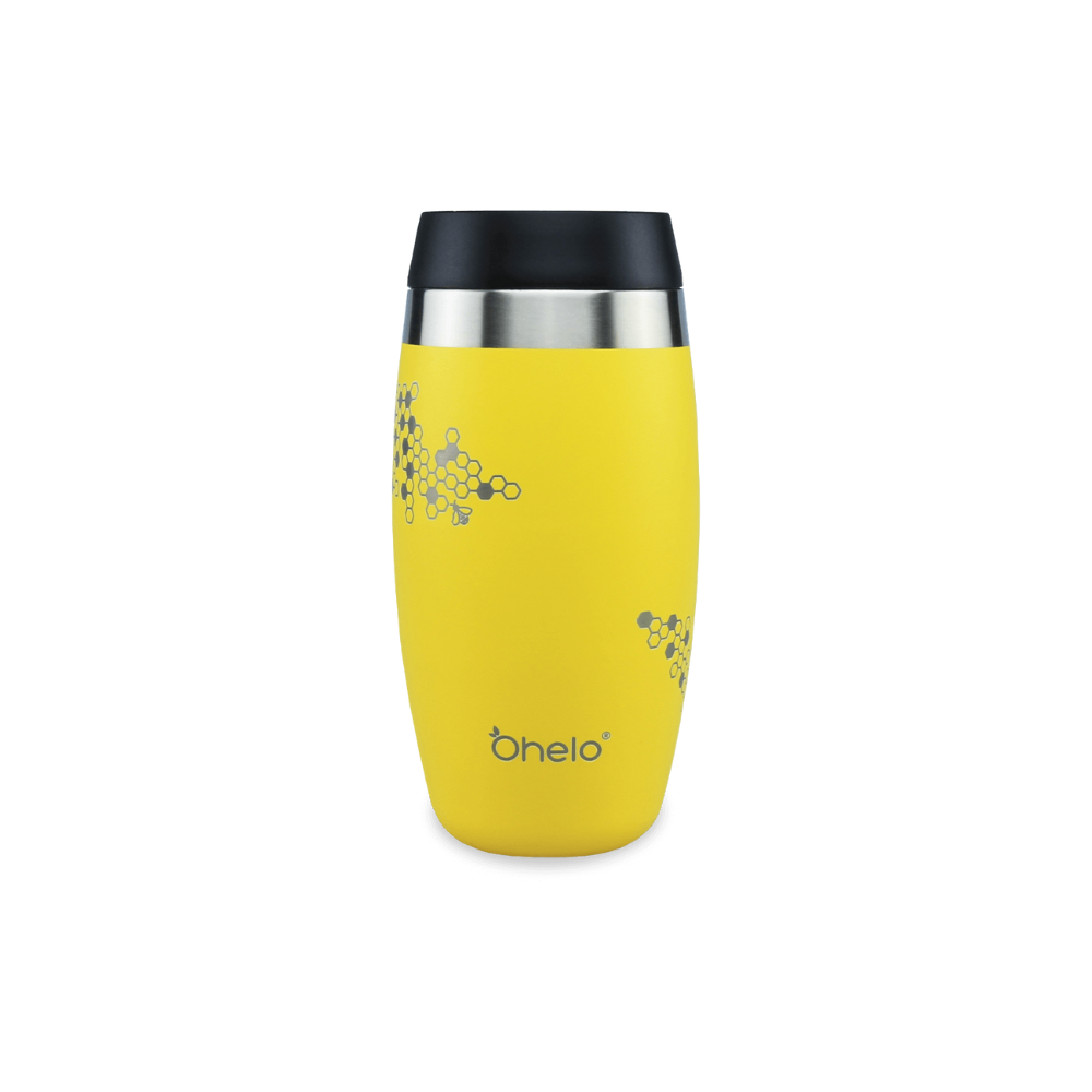 OHELO 400ml Tumbler with Etched Bees - Yellow