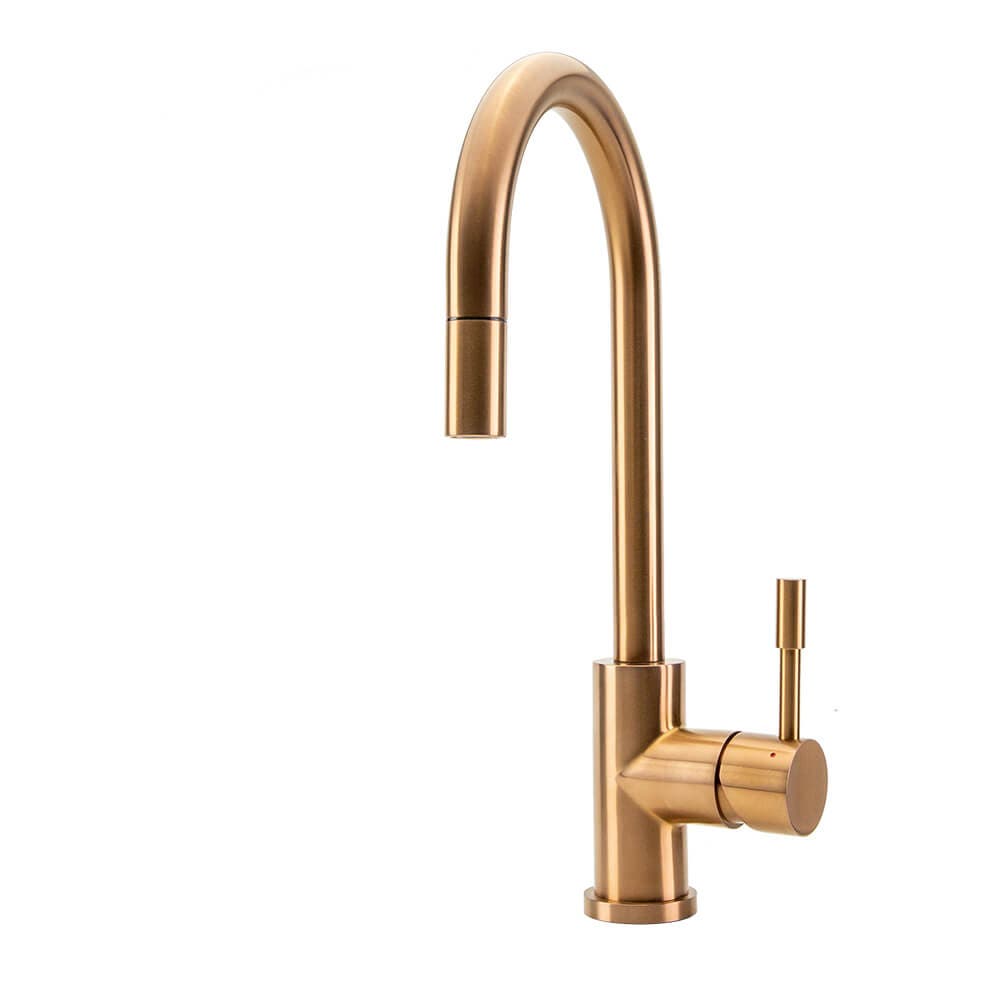 SWEDIA Klaas Stainless Steel Kitchen Mixer Tap with Pull-Out - Brushed Copper