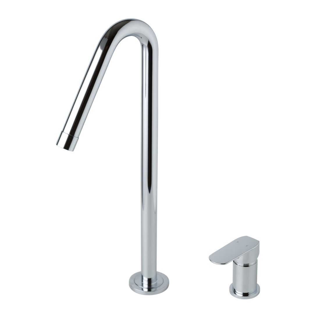 VALE Grande 2 Piece Tall Single Lever Basin Mixer Set - Chrome