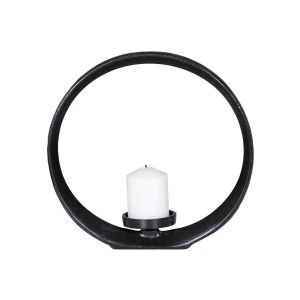 SSH COLLECTION Halo 35cm Wide Candle Stand - Black