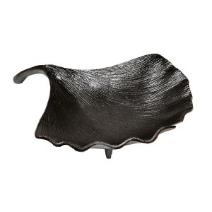 SSH COLLECTION Ginkgo 33cm Wide Decorative Leaf/Bowl - Black Nickel