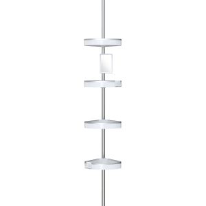 BETTER LIVING HiRise 4 Tension Shower Caddy with Mirror - White/Aluminium