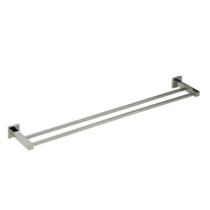 AGUZZO Quadro 750mm Double Towel Rail - Polished Stainless Steel