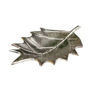 SSH COLLECTION Oak Small 31cm Long Decorative Leaf - Nickel