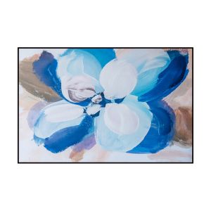 SSH COLLECTION 'Blue Flower' Framed Canvas Artwork